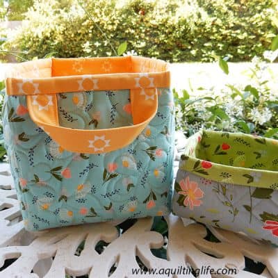 Fabric bin projects with Clover Hollow