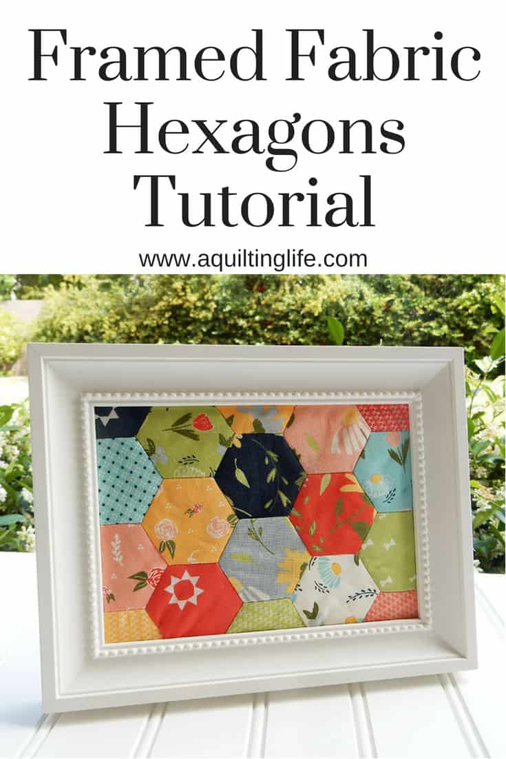 Framed Fabric hexagons tutorial graphic