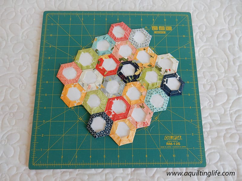 hexagons sewn back