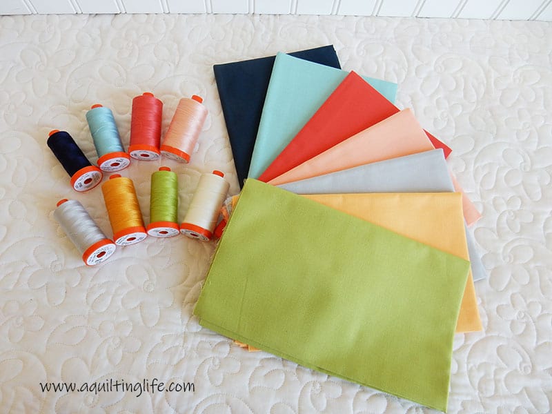 Clover Hollow Bella Solids and Aurifil Threads