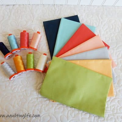 Clover Hollow Bella Solids and Aurifil Threads