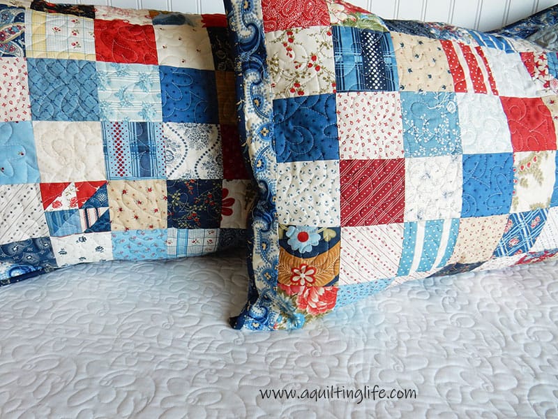 Saturday Seven Inspiration for Quilters | 30, a quilting series featured by top US quilting blog, A Quilting Life: image of simple quilted pillow sham