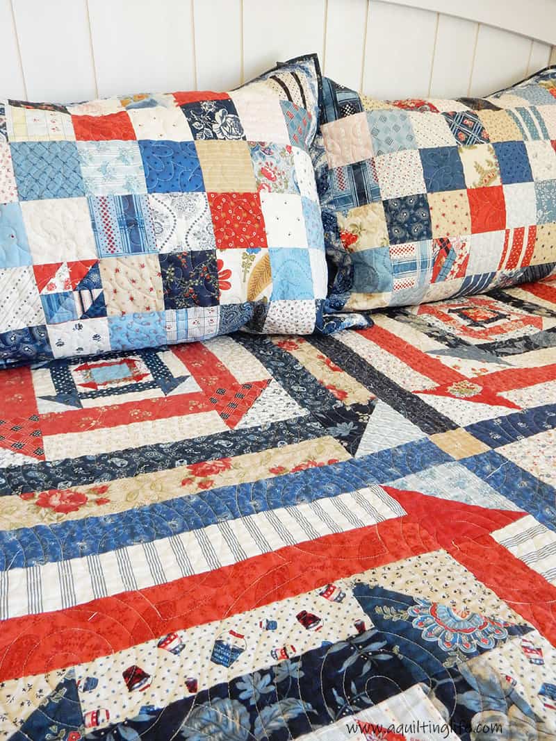 simple quilted pillow sham with quilt