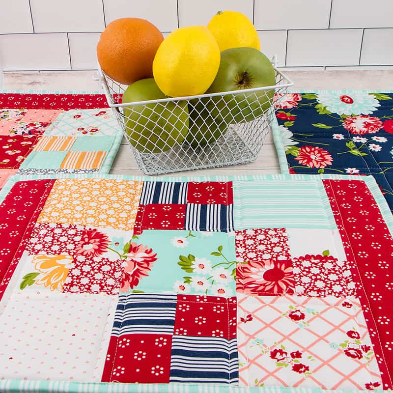Easy Charm Pack Placemat tutorial the good life fabric