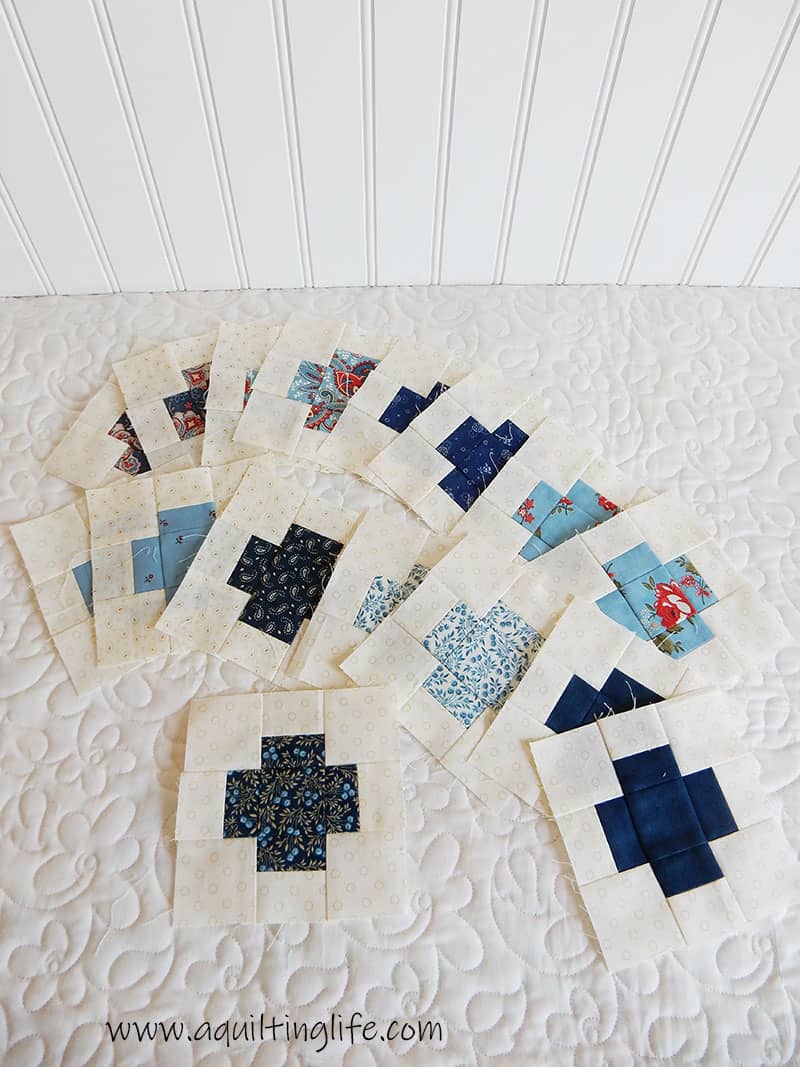 scrappy blue & cream blocks