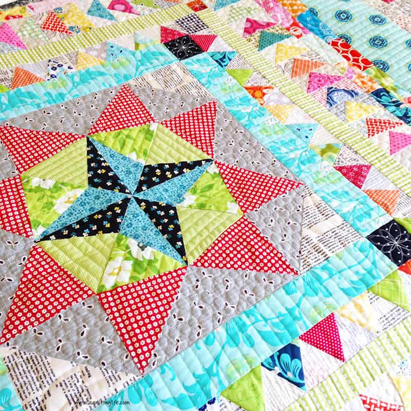 Scrap Quilt Ideas & Tips featured by top US quilting blog, A Quilting Life: image of Scrappy Marcelle Medallion