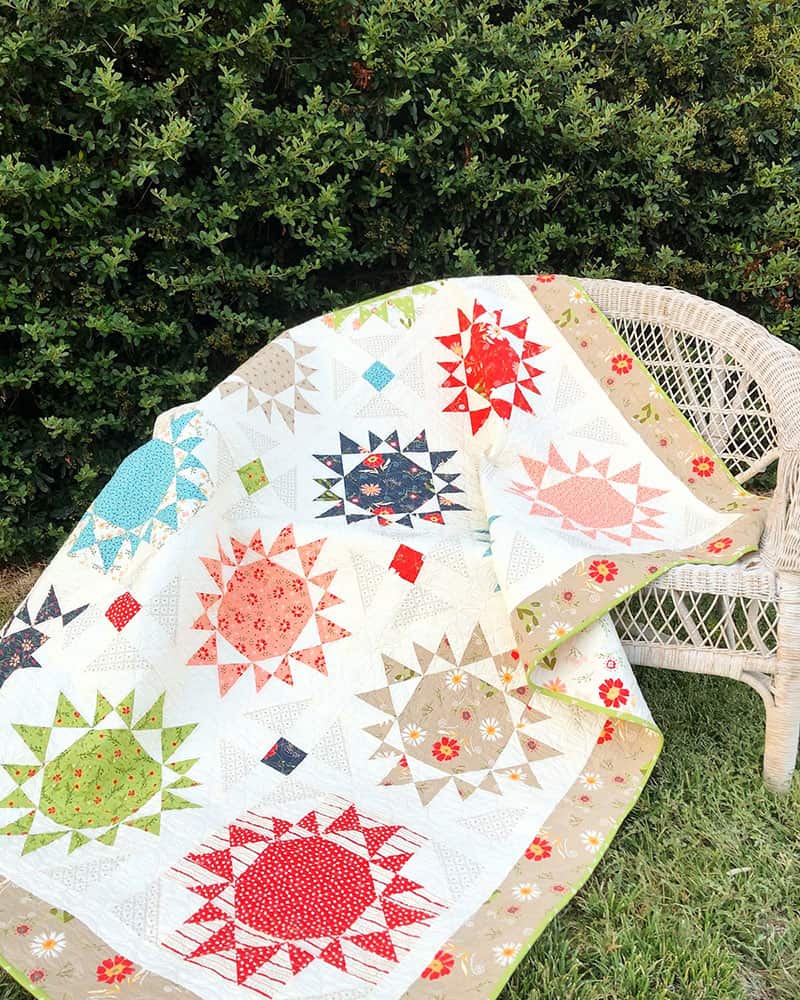 Endless Summer Quilt on Bench