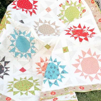 Endless Summer Quilt on Bench