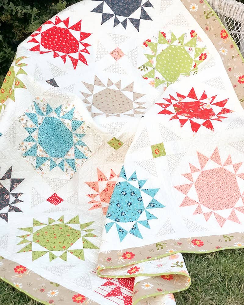 Endless Summer Quilt on Bench