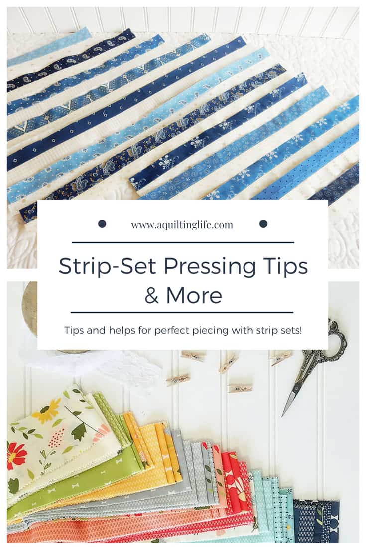 Tips for Pressing Quilt Strip Sets featured by top US quilting blog, A Quilting Life: image of Strip Sets Pressing Tips