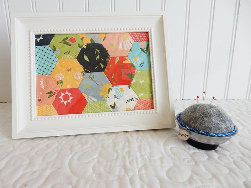 Framed hexies and Pincushion