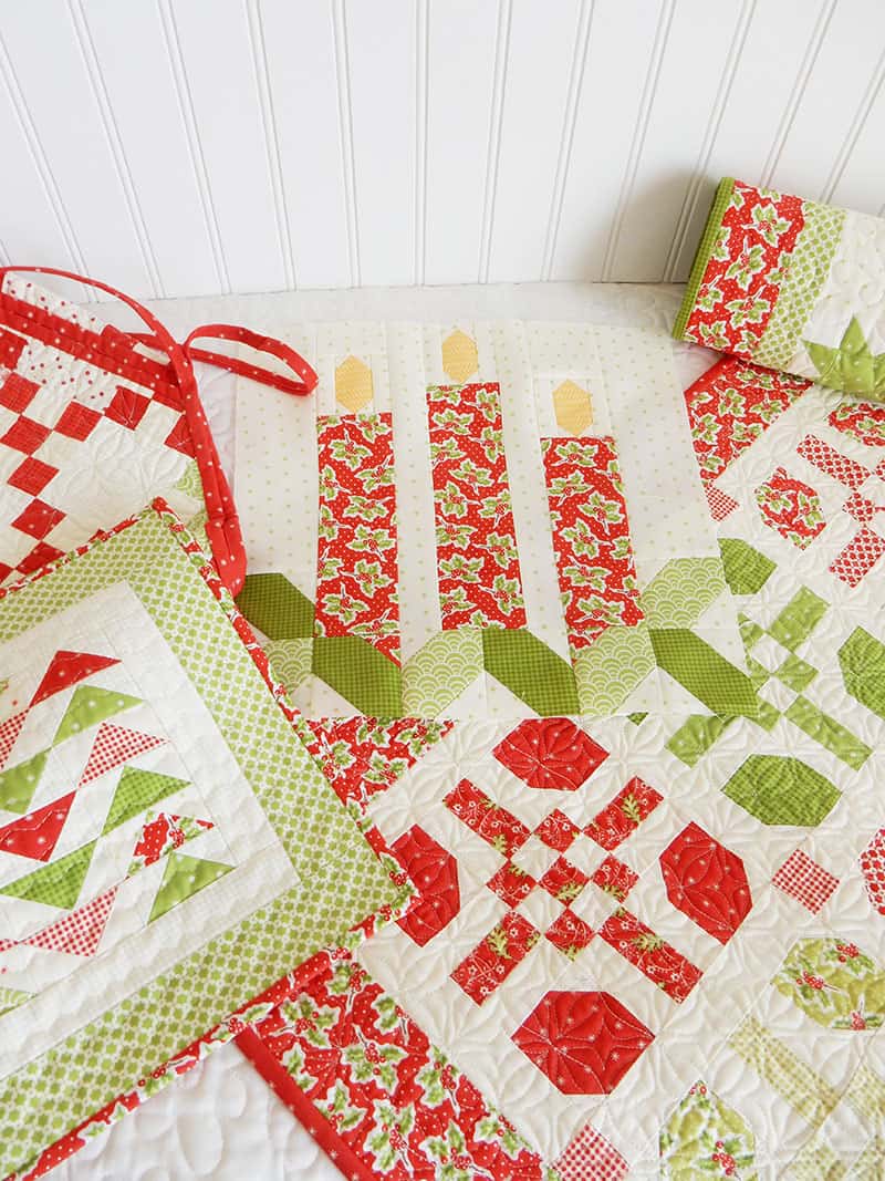 Christmas Candles Quilt Block and Decor