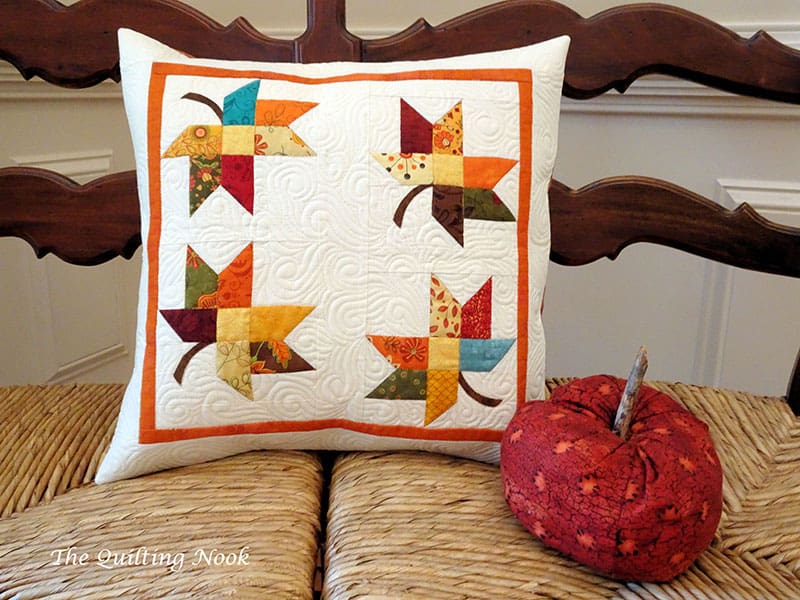 Fall Leaves quilted pillow