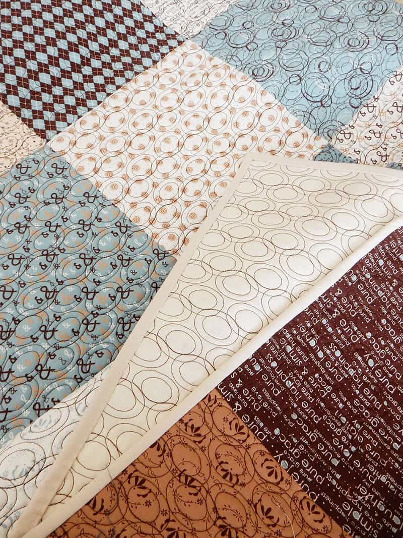 Baby Quilt in Browns and Blues
