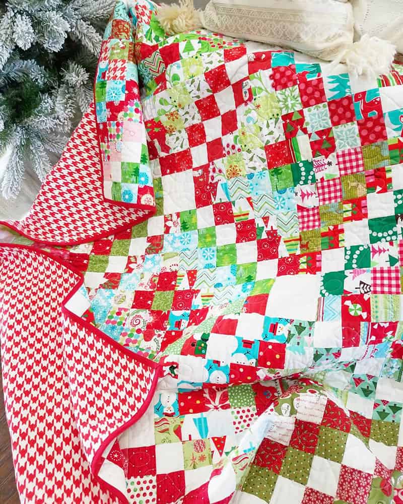 Scrappy Trip Around the World in Christmas Fabrics