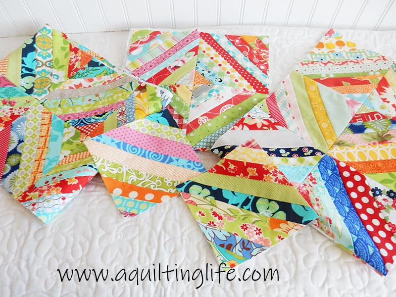 Scrappy String Quilt blocks