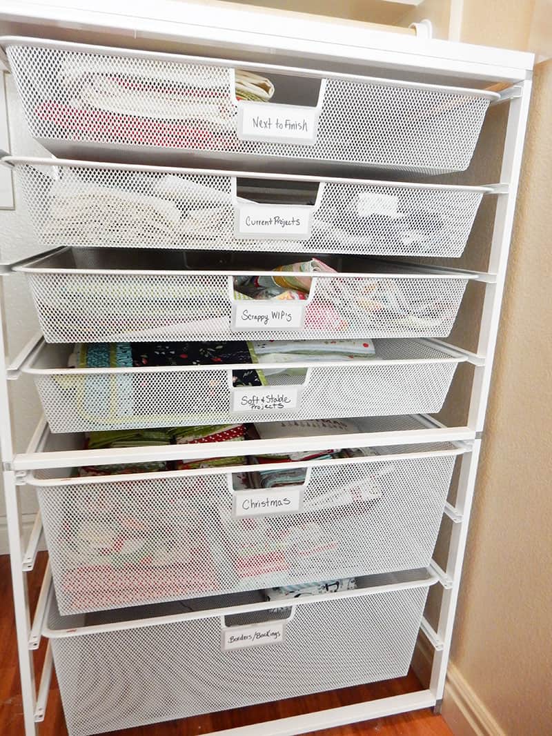 elfa quilt project drawers