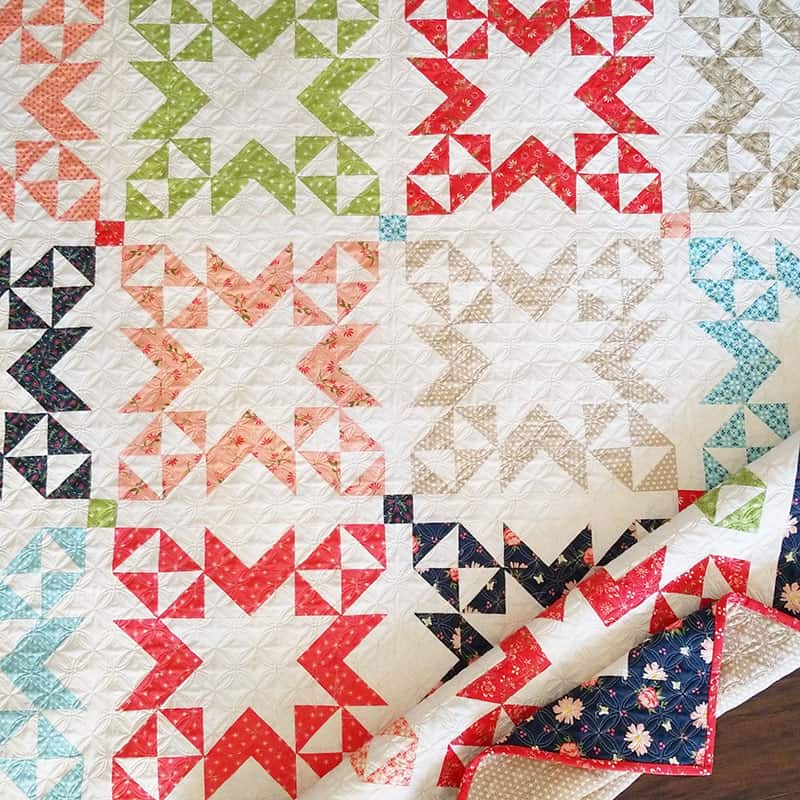 Summer Shores Fat Quarter Quilt | Sew Your Stash: Quilting Systems & Routines by popular quilting blog, A Quilting life: image of a Summer Shores fat quarter quilt.