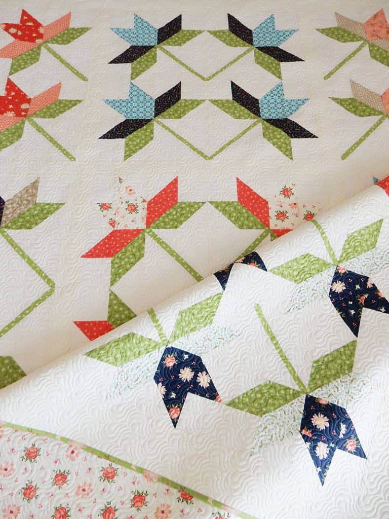 Flower Quilt Blocks featured by top US quilting blog A Quilting Life