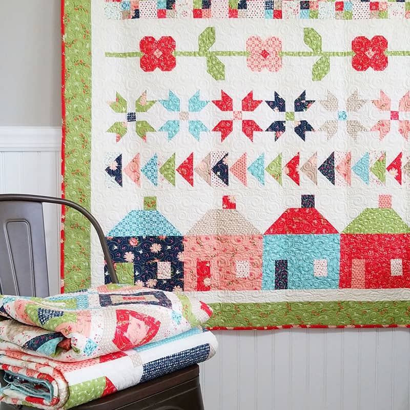 Saturday Seven Inspiration for Quilters 75 featured by top SU quilting blog, A Quilting Life: image of Family Farm Row Quilt