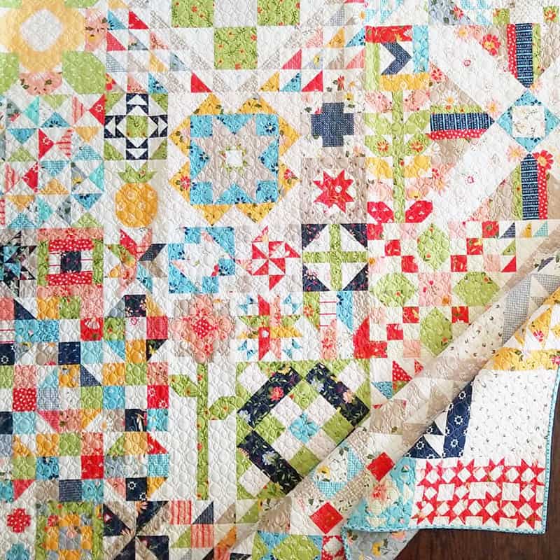 Moda Block Heads 2 featured by Top US Quilting Blog, A Quilting Life: image of Block Heads 2 sampler quilt