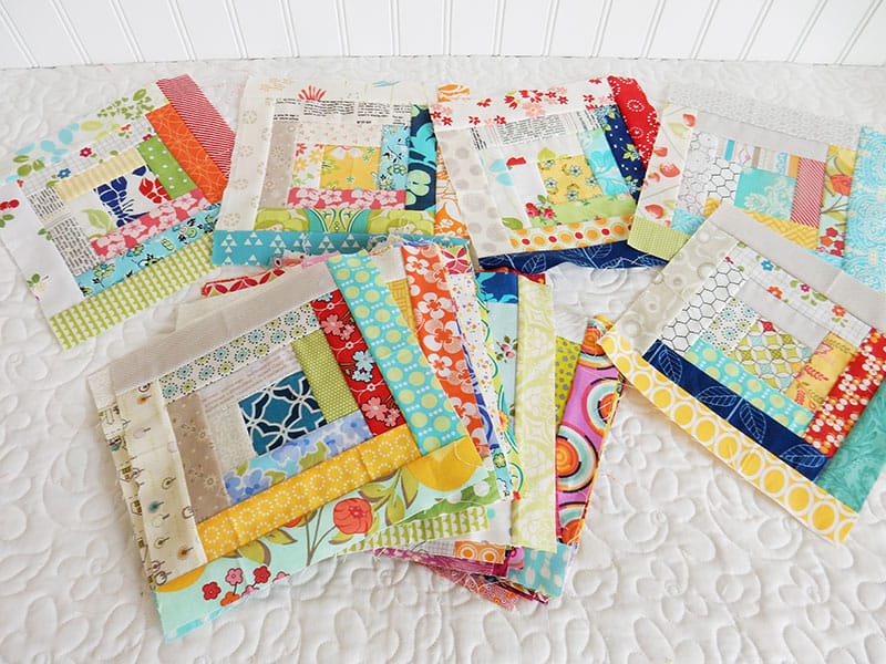 Scrappy Log Cabin Blocks