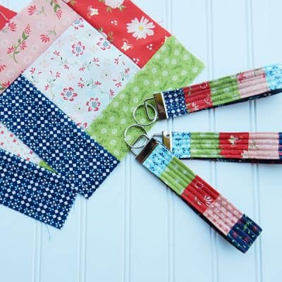 Patchwork Key Fob featured by top US quilting blog A Quilting Life