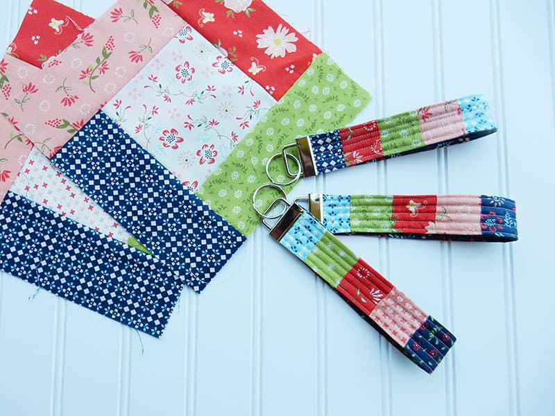 Patchwork Key Fob featured by top US quilting blog A Quilting Life