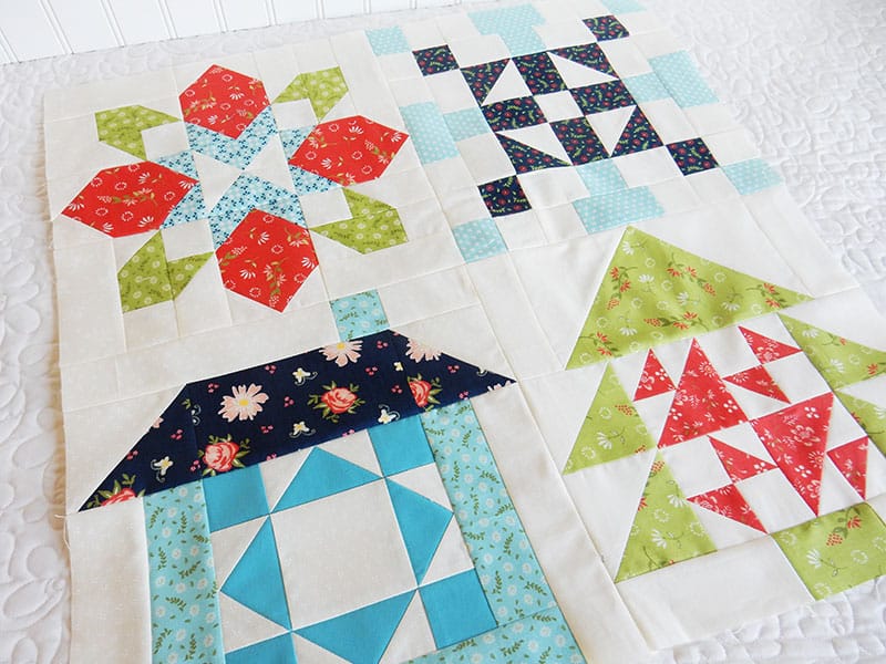 Merry Mini Christmas Sew Along Block 4 | Tree Block by popular quilting blog, A Quilting Life: image of a Merry Mini Christmas Sew Along Block quilts.