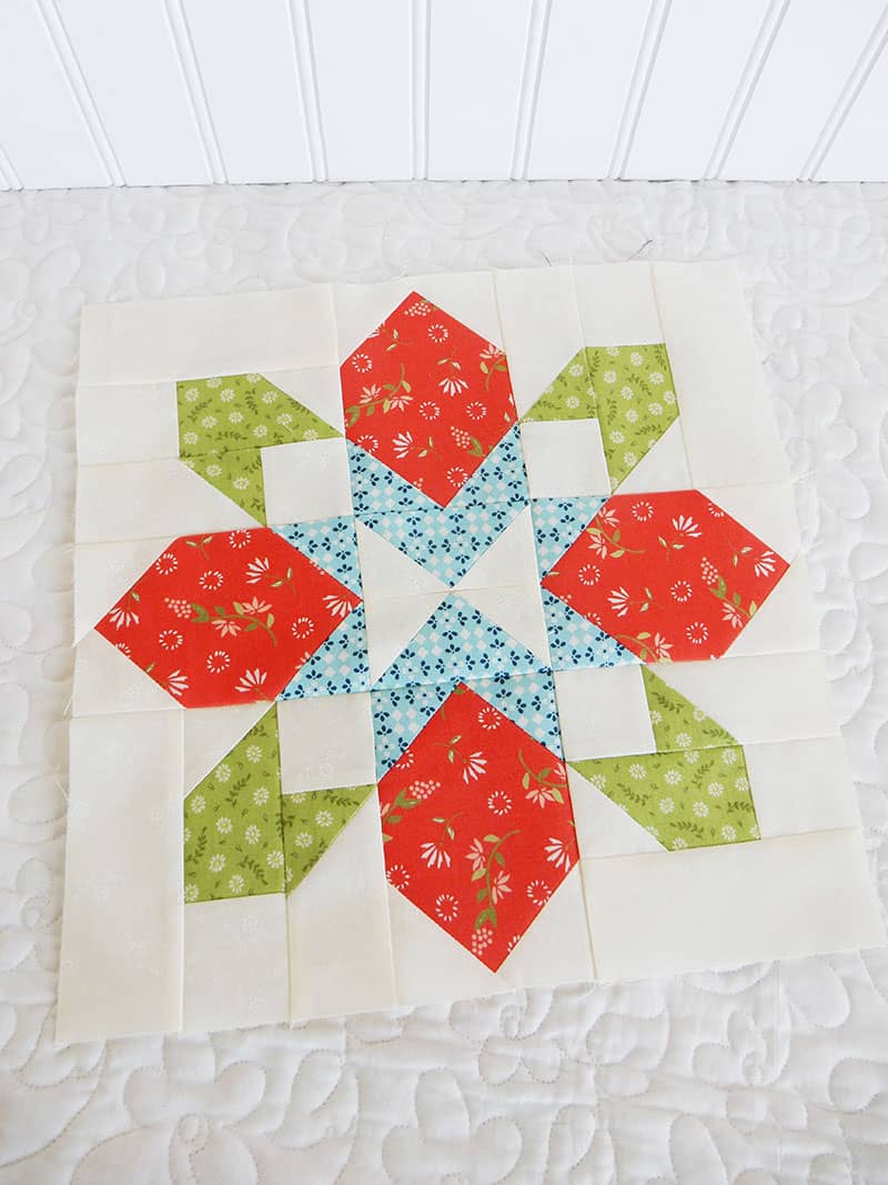 Poinsettia Christmas block