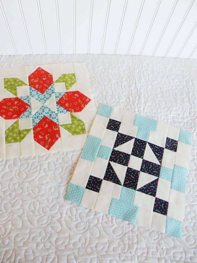 poinsettia and snowflake block
