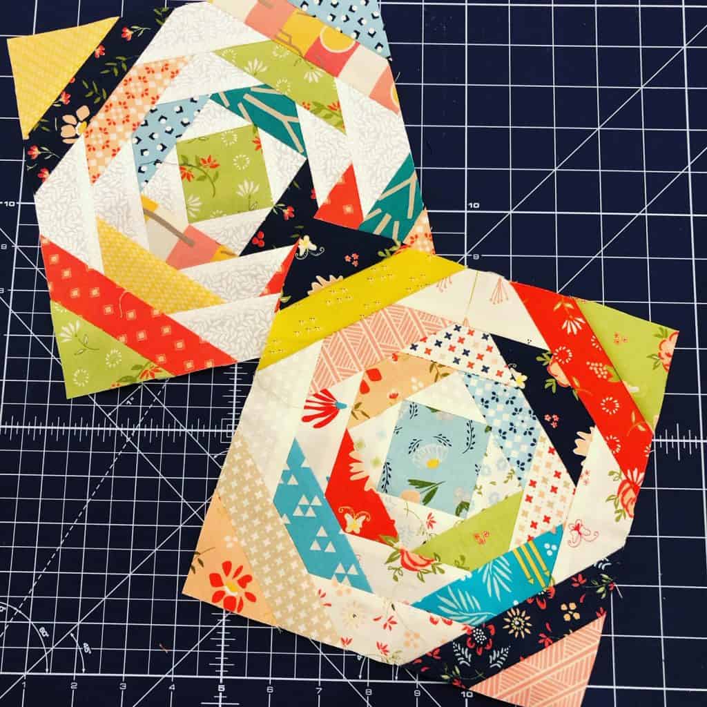 Quiltstock & Restore Quilt Retreats by popular quilting blog, A Quilting Life: image of Pier 44 Full Size Pineapple Blocks in a variety of Sherri and Chelsi fabrics.