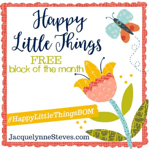 Happy Little Things Free Block of the Month featured by top US quilting blog, A Quilting Life