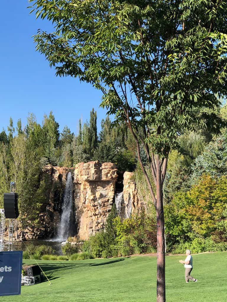 Ashton Gardens Waterfall | Harper's Garden Shop Update & Life Lately by popular US quilting blog, A Quilting Life: image of a waterfall at the Ashton Gardens at Thanksgiving Point.