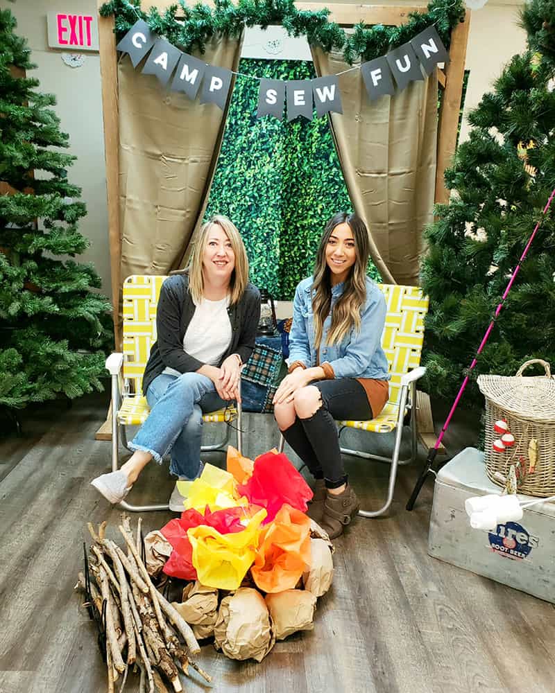 Sherri & Chelsi at my Girlfriends quilt shoppe | Girlfriend's Day Out Quilt Event by popular Utah quilting blog, A Quilting Life: image of Sherri and Chelsi at the Girlfriend's Quilt Shoppe.