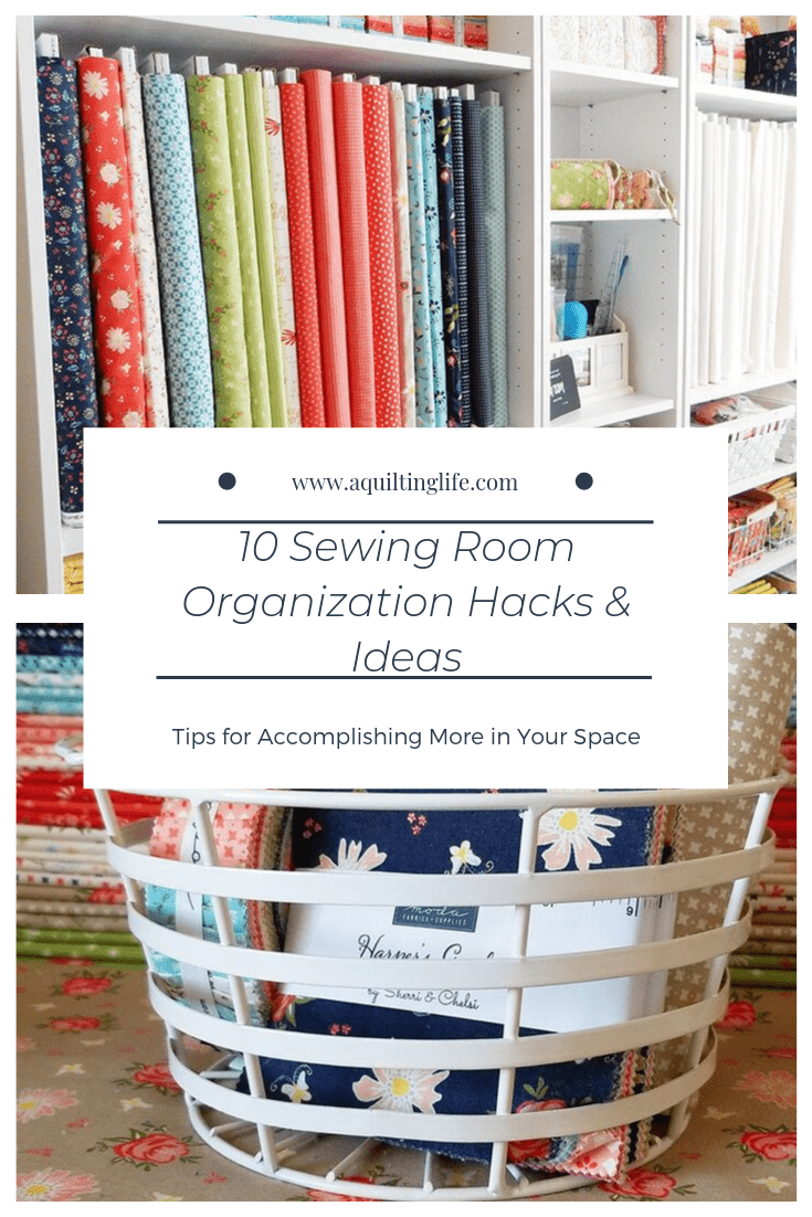 Sewing Room Organization hacks and ideas featured by top US quilting blog, A Quilting Life