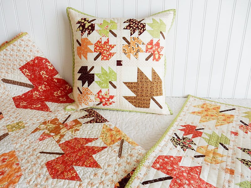 Maple Sky quilt, mini, and pillow