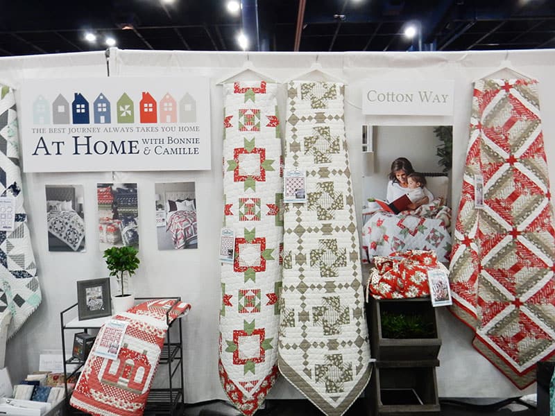 Bonnie & Camille Booth international quilt market fall 2019 | Moda Booths: Fall 2019 International Quilt Market by popular Utah quilting blog, A Quilting Life: image of the Bonnie & Camille booth. 
