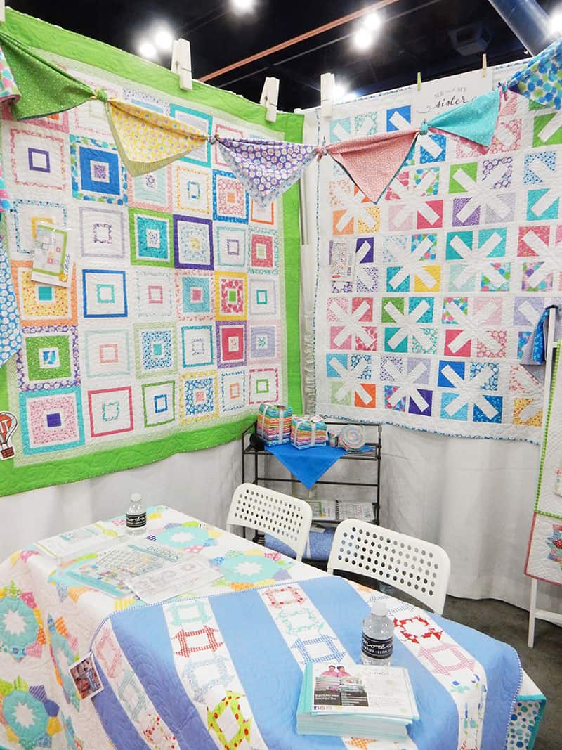 Me & My Sister booth fall 2019 international quilt market | Moda Booths: Fall 2019 International Quilt Market by popular Utah quilting blog, A Quilting Life: image of the Me & My Sister booth. 