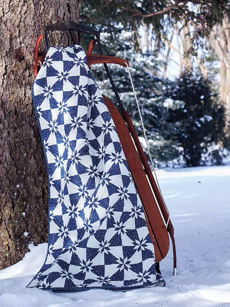 Antique Hunters Star from the collection of Jennifer Keltner | Blue & White Quilts Book by popular Utah quilting blog, A Quilting Life: image of a Antique Hunters Star quilt by Jennifer Keltner. 