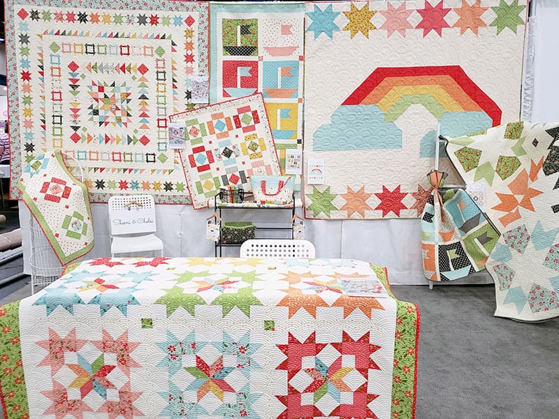 summer sweet booth fall 2019 international quilt market | Moda Booths: Fall 2019 International Quilt Market by popular Utah quilting blog, A Quilting Life: image of the Summer Sweet booth. 