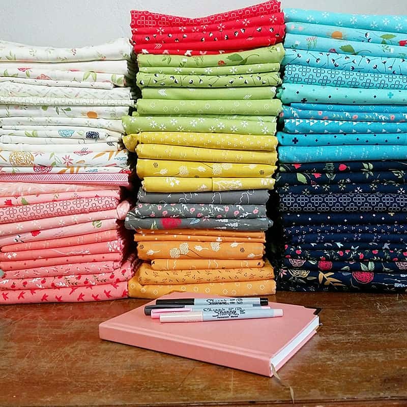 Organizing a Fabric Stash by popular Utah quilting blog, A Quilting Life: Sherri & chelsi fabric stacks.