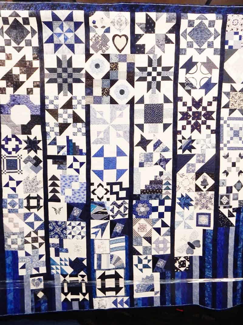 Blue & White Quilt | More Inspiration from the Houston Quilt Market by popular Utah quilting blog, A Quilting Life: image of a blue and white quilt. 