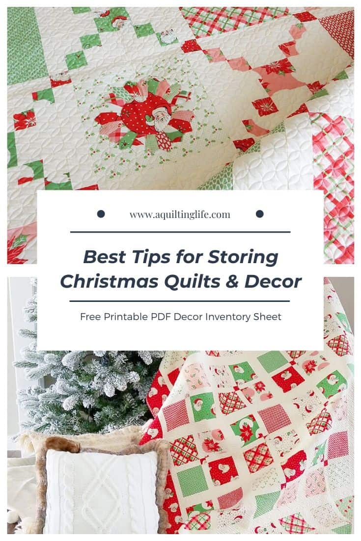 Best Tips for Storing Christmas Quilts and Decor featured by Top US Quilting Blog, A quilting Life: image of Christmas quilts