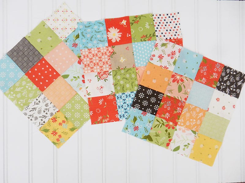 A Quilting Life Top Posts 2019 featured by Top US Quilting Blog, A Quilting Life: image of scrappy 16-patch quilt blocks