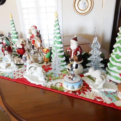 Merry Christmas featured by Top US Quilting Blog, A Quilting Life: image of Christmas trees and vintage Santas