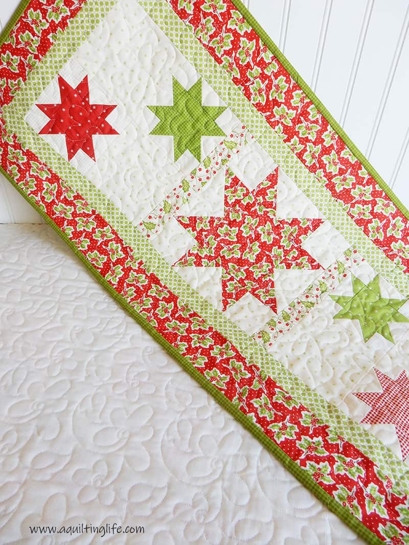 Saturday Seven 107 featured by Top US Quilting Blog, A Quilting Life: image of Christmas Table Runner
