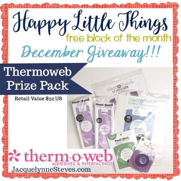 Happy Little Things Giveaway Button | Happy Little Things Block of the Month Border & Finishing by popular Utah quilting blog, A Quilting Life: graphic image advertising the Happy Little Things Free Block of the Month giveaway.