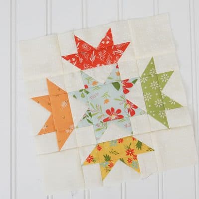 Moda Block Heads 3 Block 3 featured by Top Us Quilting Blog, A Quilting Life: image of block 3