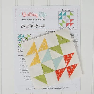 Quilting Life Block of the Month 2020 | February featured by Top US Quilting Blog, A Quilting Life: image of February block